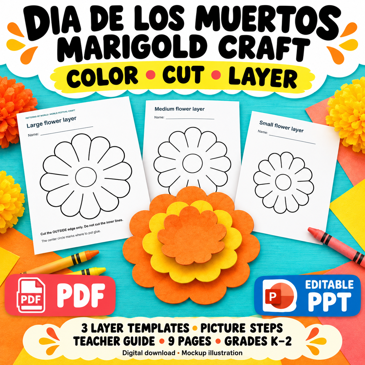Product cover for the optional Marigold Layers: A Largest-to-Smallest Math Conversation teaching resource