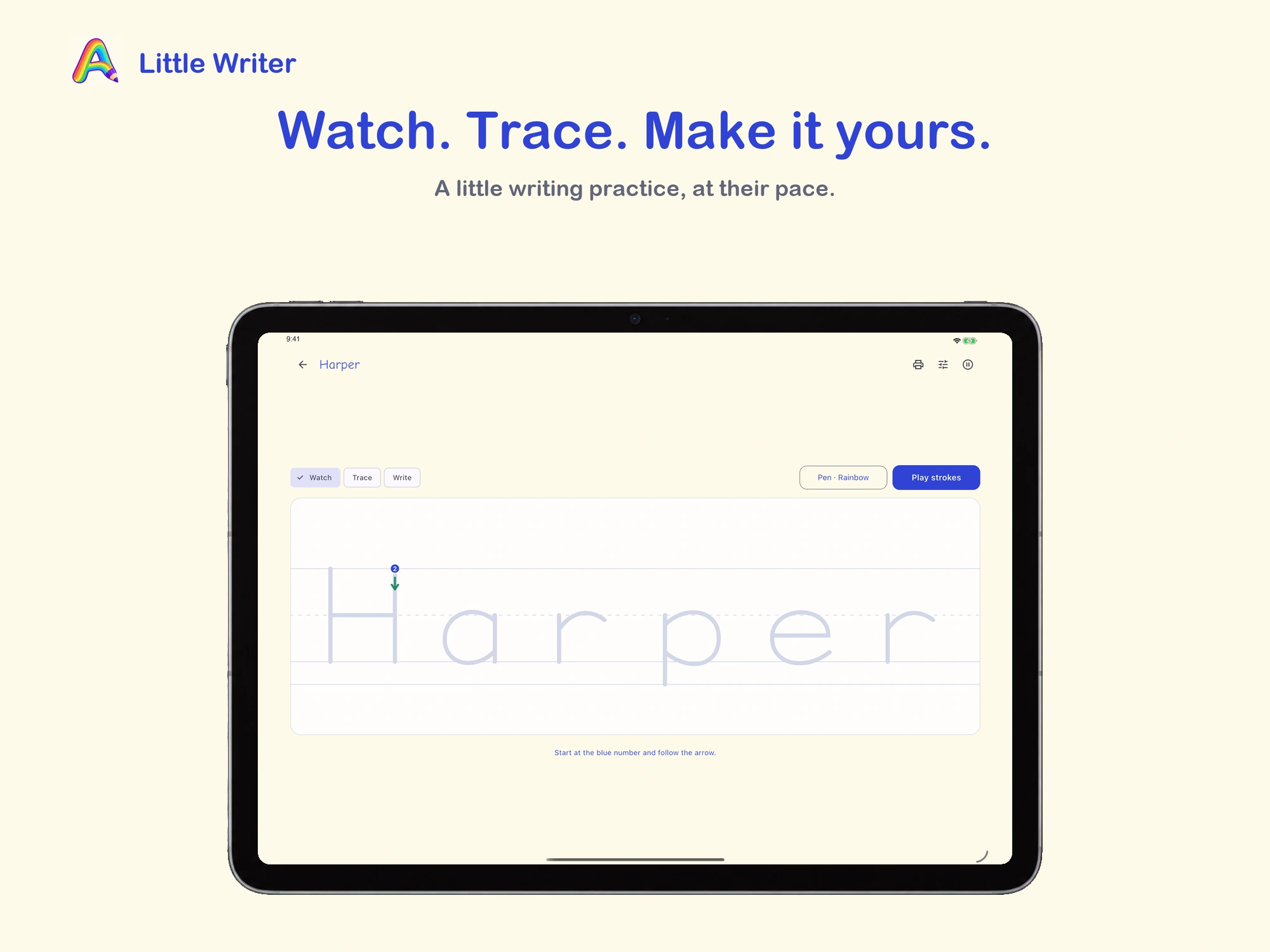 Little Writer: Name Tracing · iPad · Tracing
