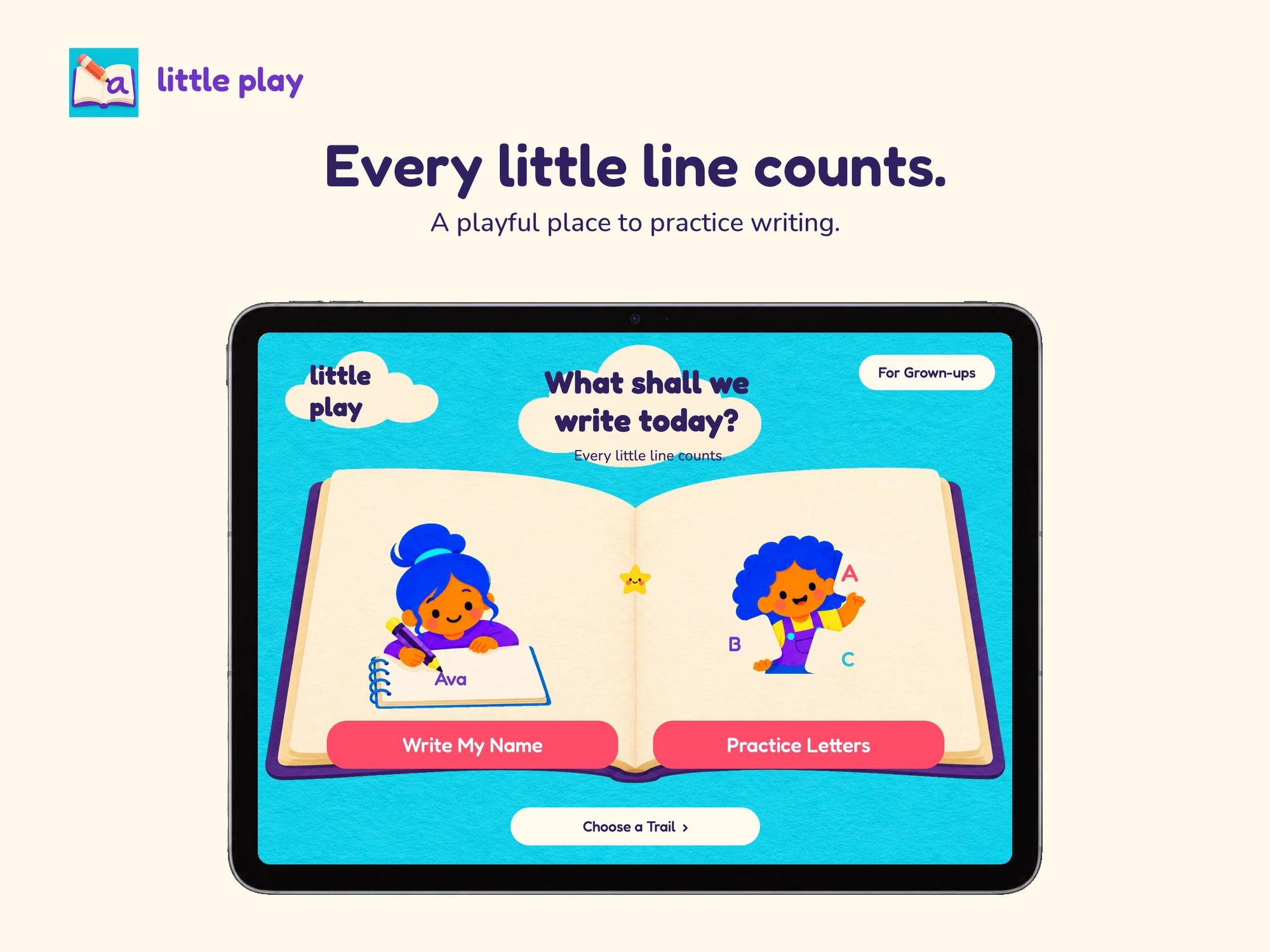 Little Play: Name Tracing · iPad · Start writing