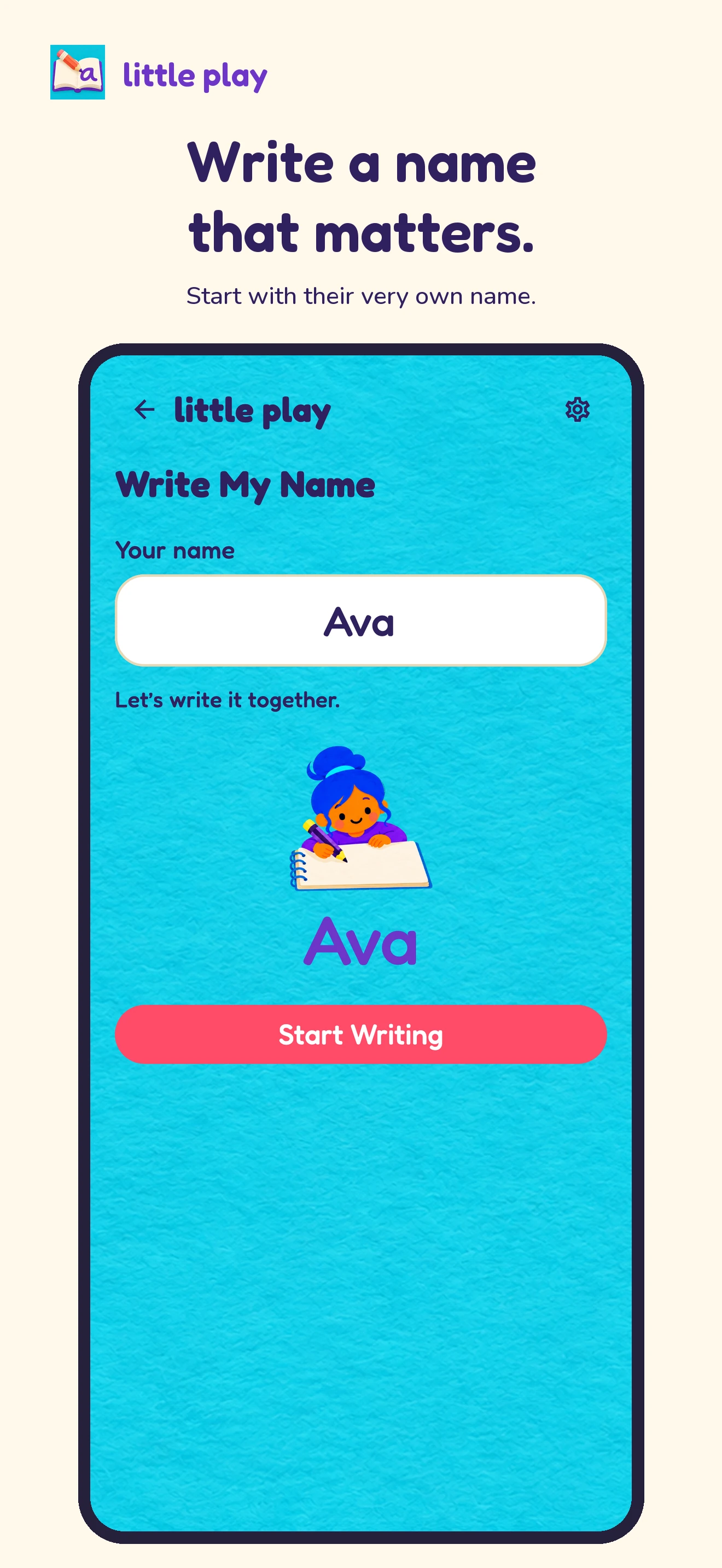 Little Play: Name Tracing · iPhone · Name practice